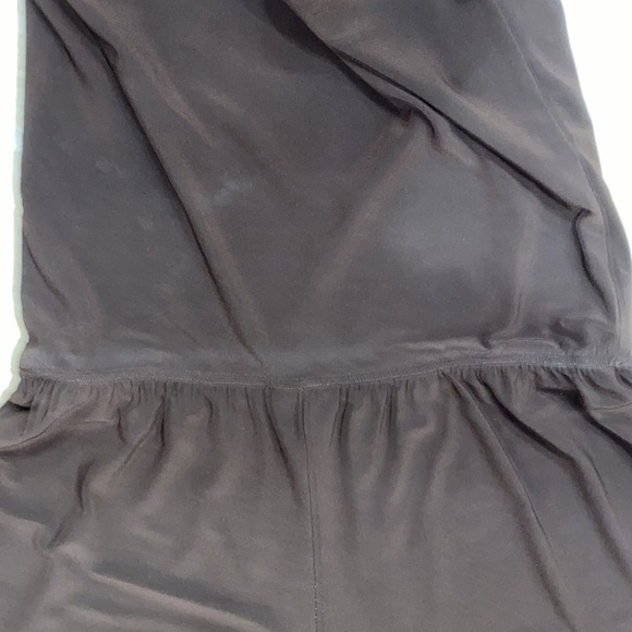 Chocolate Brown Strapless Spandex Cropped Jumpsuit w/ cinched waist - S - Picture 4 of 5